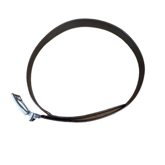 Robert Graham Belt Mens Size 36 Brown Black Leather Reversible Embossed - Picture 2 of 8